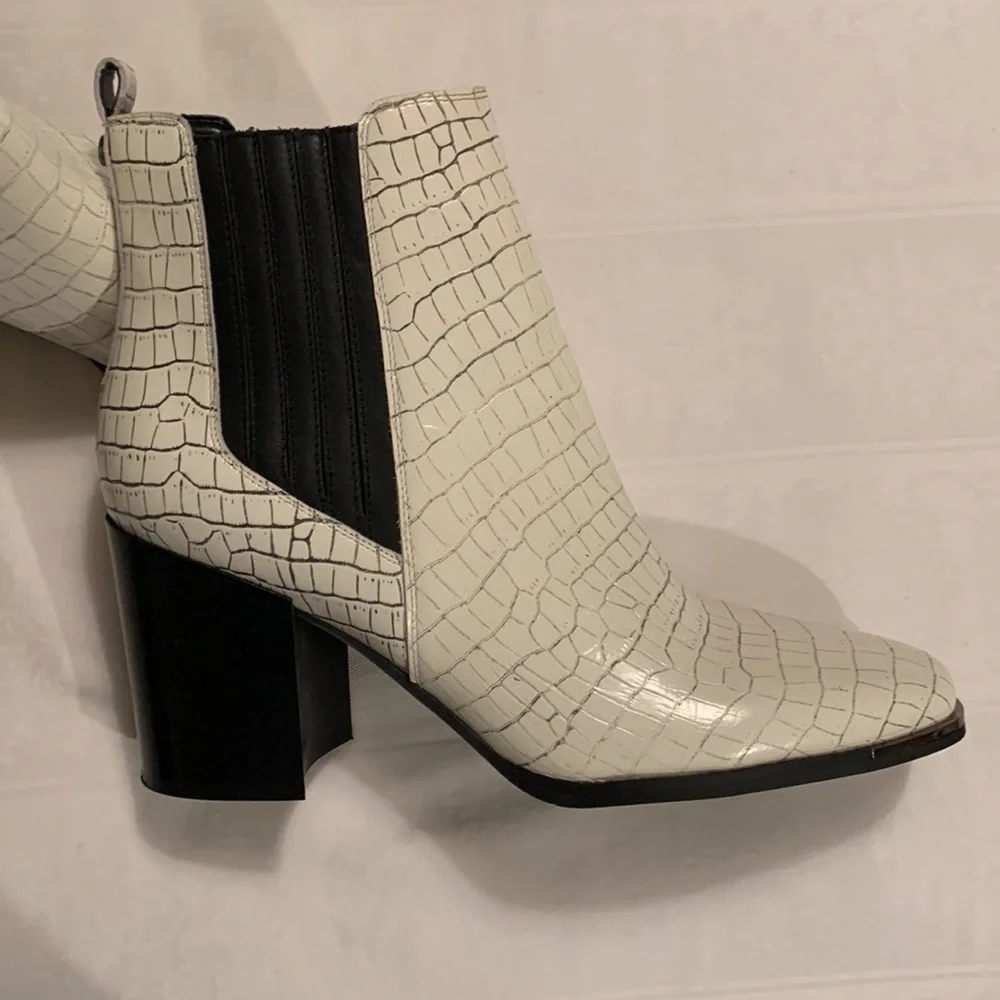 Mark Fisher LTD Taline Croc-Embossed SZ 11 Leather Booties Rodeo Western - Picture 5 of 14